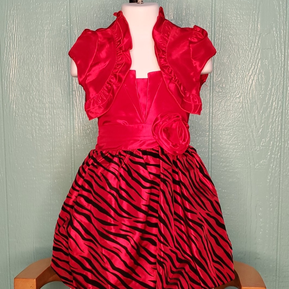 2 pieces set spaghetti straps tie back zip zebra